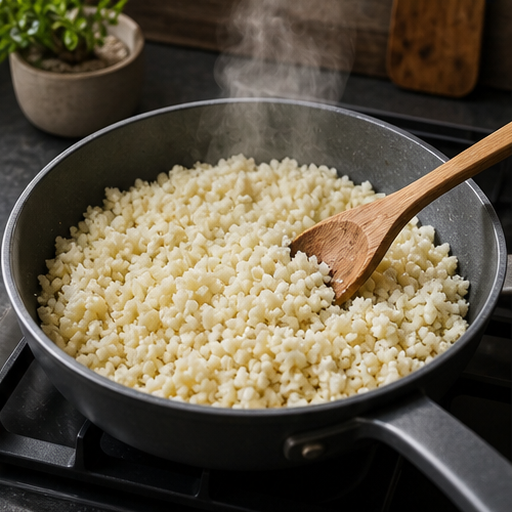 沙嗲雞肉花椰菜碗：炒花椰菜和毛豆的料理狀態示意