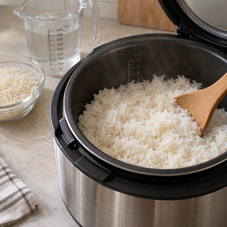 香煎點心餃雙米碗:煮香米的料理狀態示意