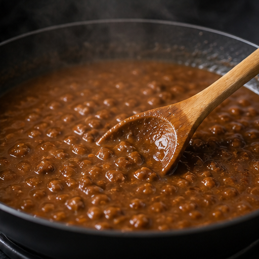 袋鼠絞肉薯泥派：调肉汁的料理狀態示意